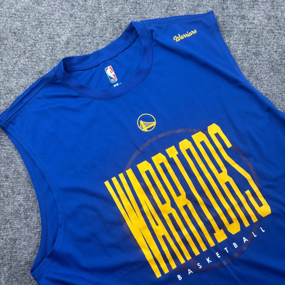 NBA Golden State Warriors Basketball Tank‎ XL Blue Sleeveless Performance Men's